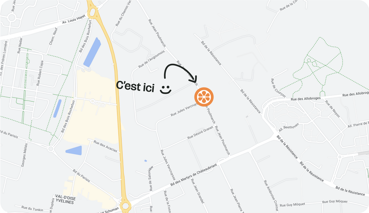 Plan d’accès au dépôt Croissy Fruits à Argenteuil