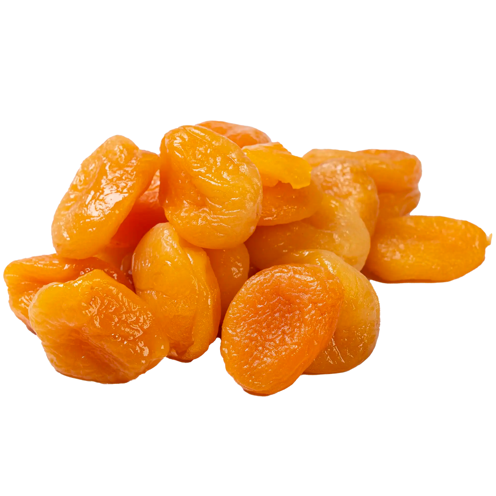 Abricots secs moelleux disposés en cercle, fruits séchés naturellement sans sucre ajouté