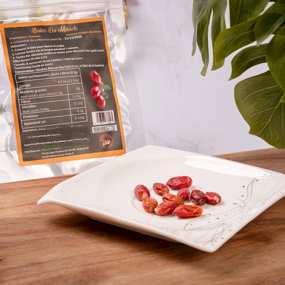 Baie du miracle naturelle prête à la dégustation, fruit exotique Croissy Fruits
