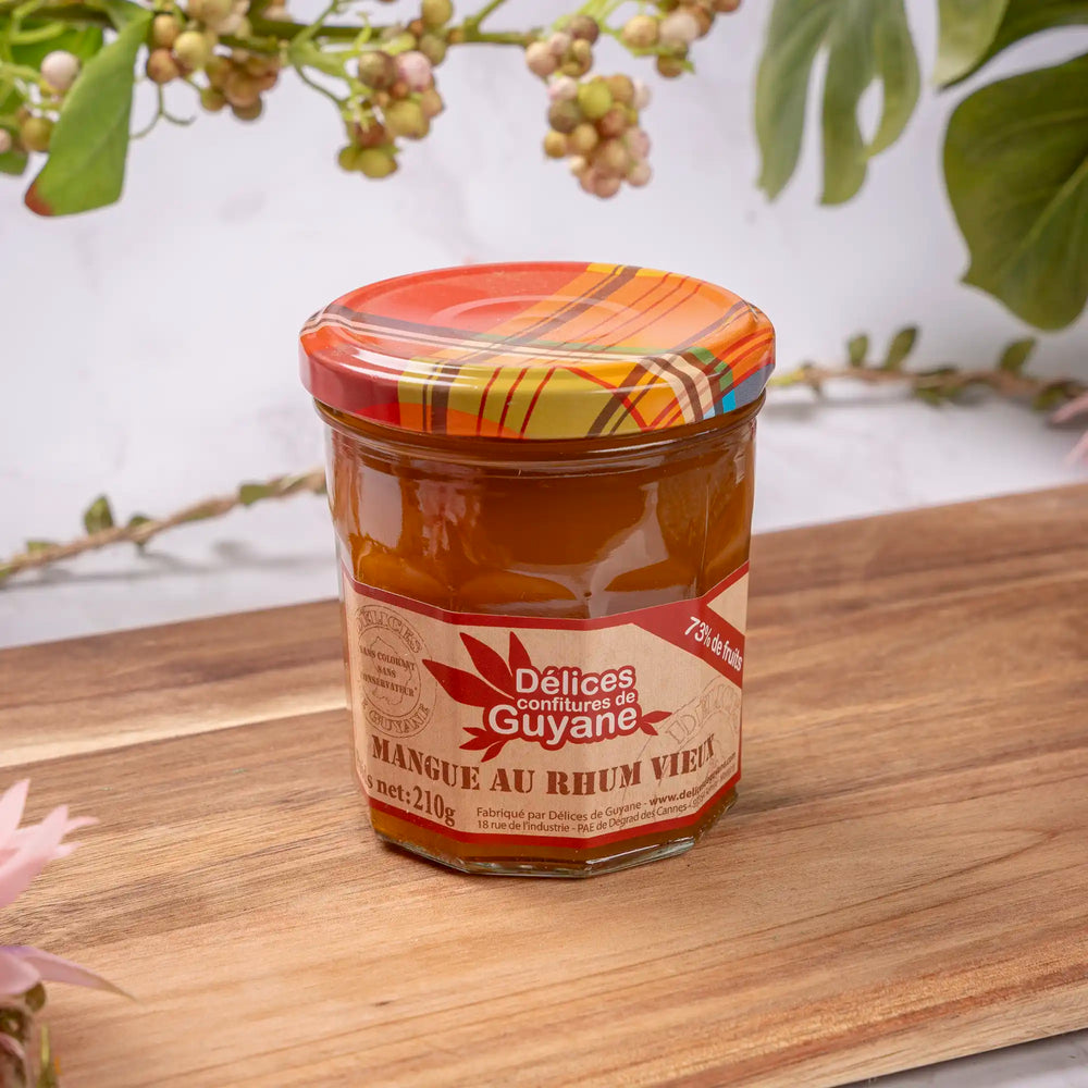 Confiture mangue au vieux rhum (210g)