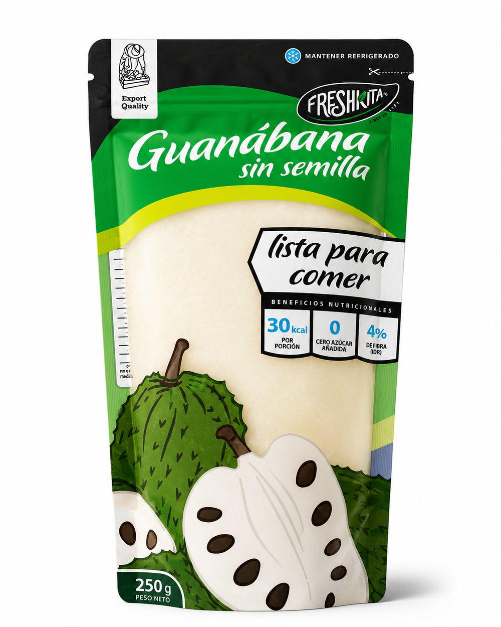 Pulpe de Corossol avec Morceaux – Guanabana d'Équateur 250g