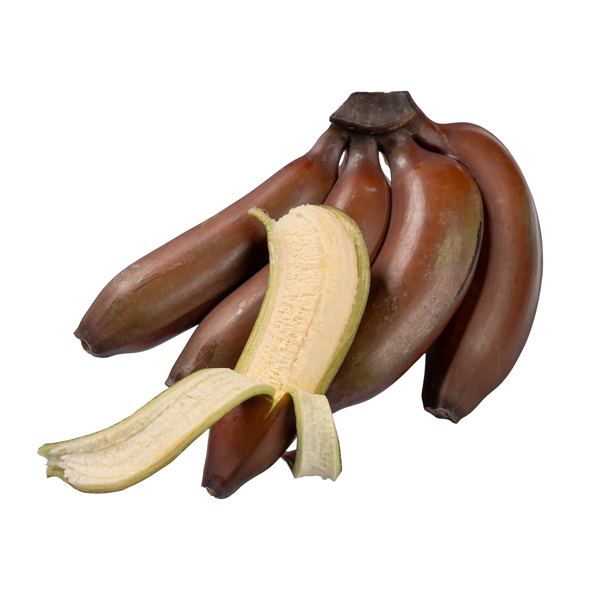Bananes roses de Guadeloupe, variété à la peau rouge rosé et à la chair douce