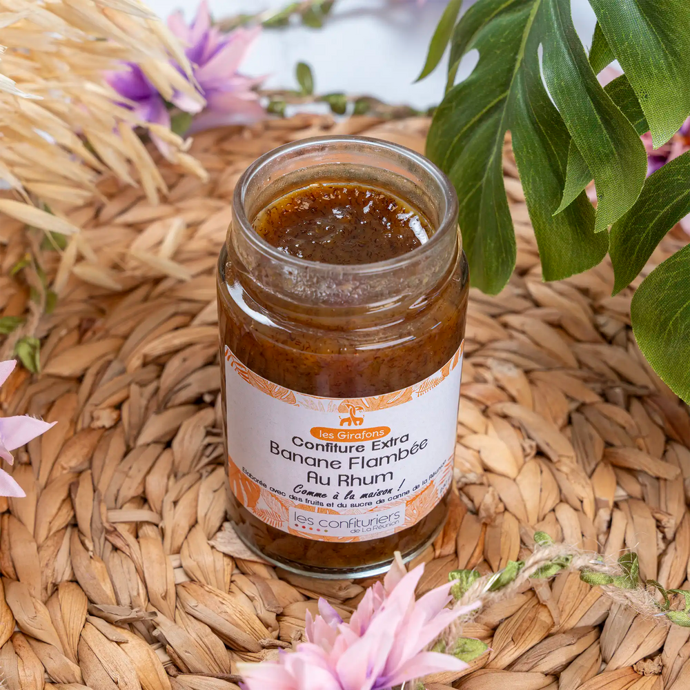 Confiture extra Banane Flambée au Rhum