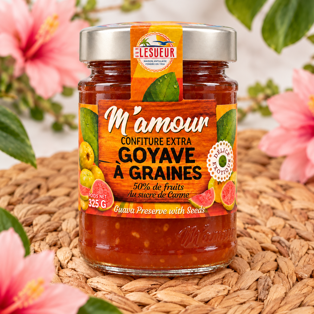 Confiture extra de Goyave à graines M'amour – Guadeloupe (325 g)