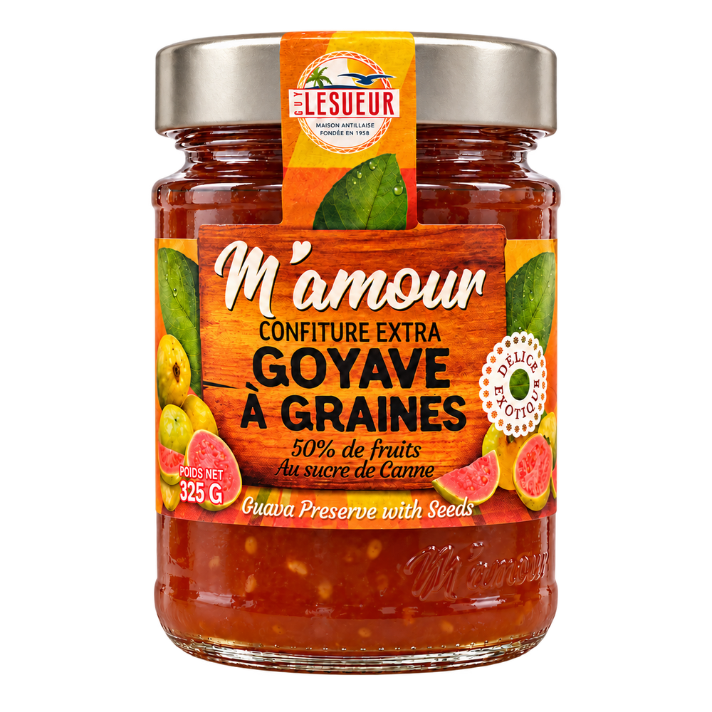 Confiture extra de Goyave à graines M'amour – Guadeloupe (325 g)