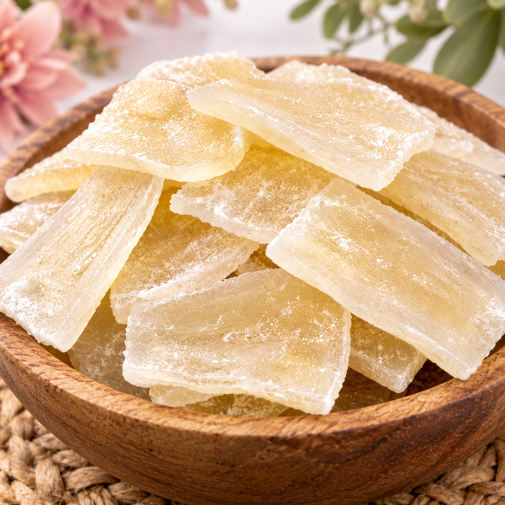 Aloe vera deshydratée sucrée — vue rapprochée