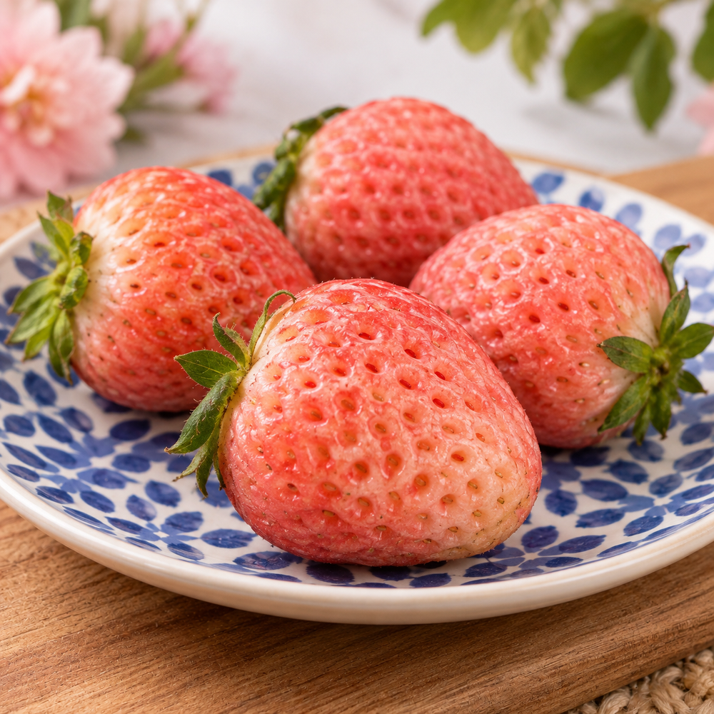 Fraise Rose 100g (camion frigorifique) — vue rapprochée