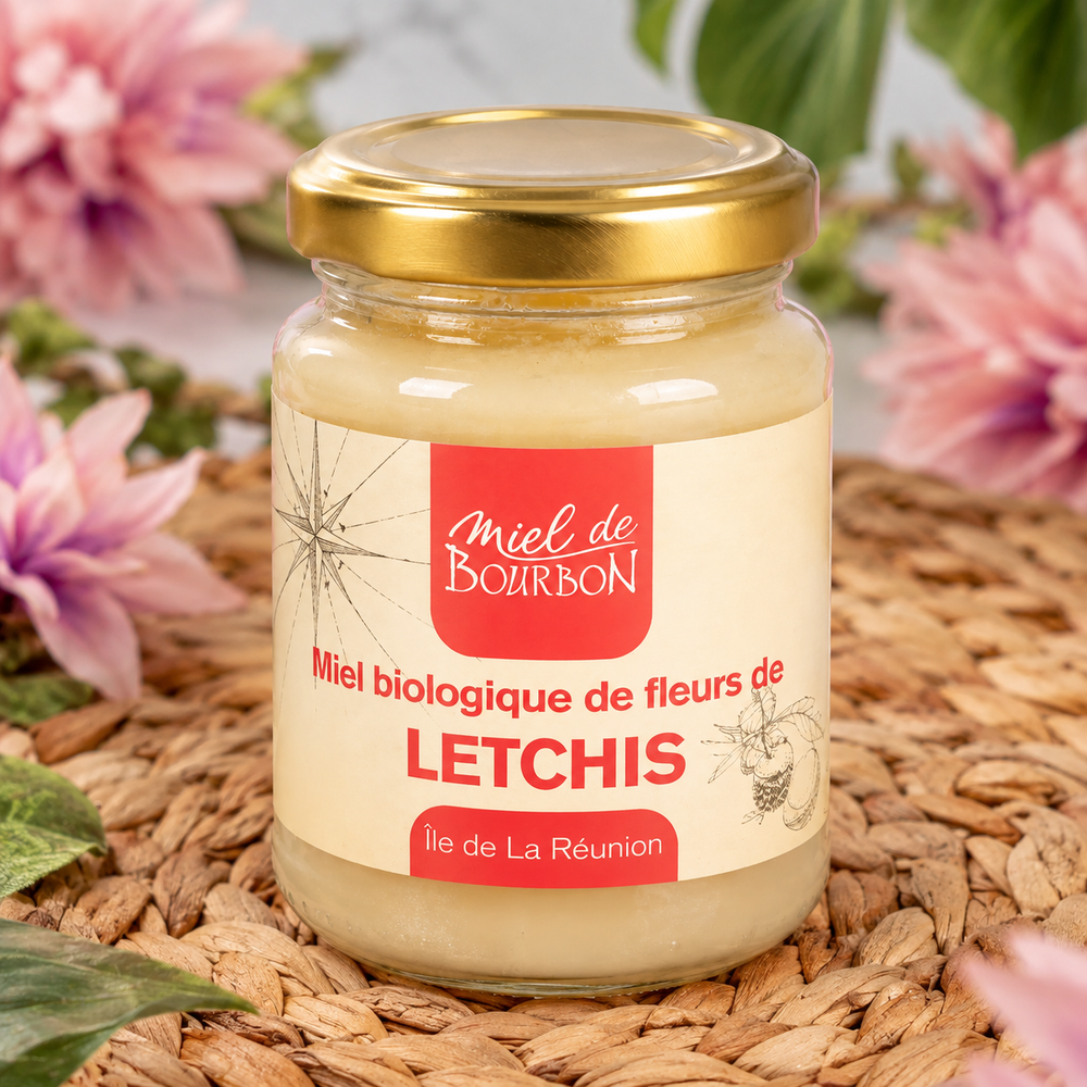 Miel Biologique de fleurs de Letchis de la Réunion — vue rapprochée