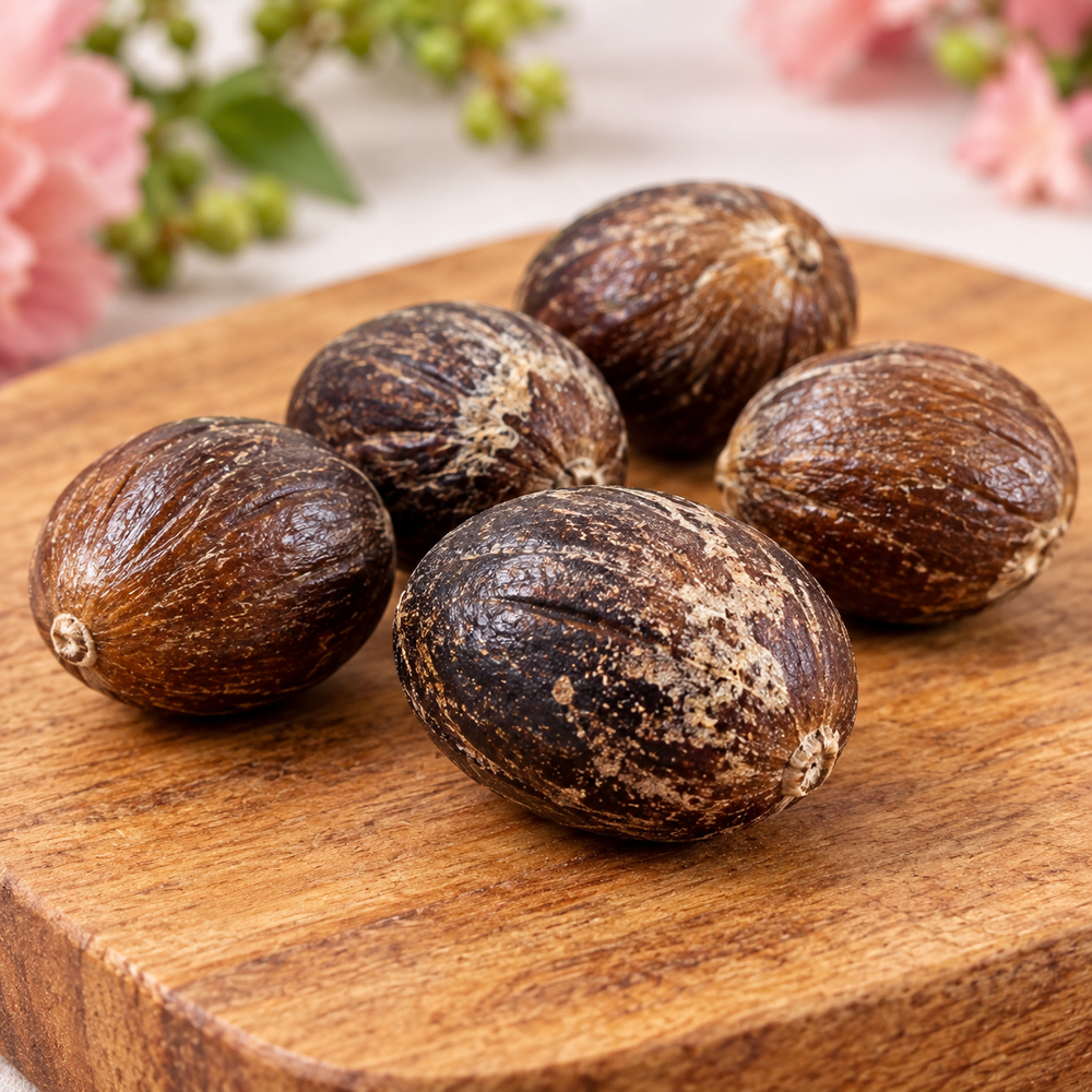 Noix de muscade de Guadeloupe 100 g — vue rapprochée