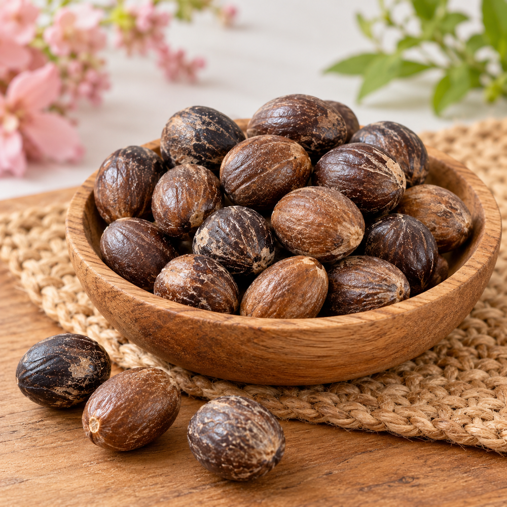 Noix de muscade de Guadeloupe 100 g — mise en scène