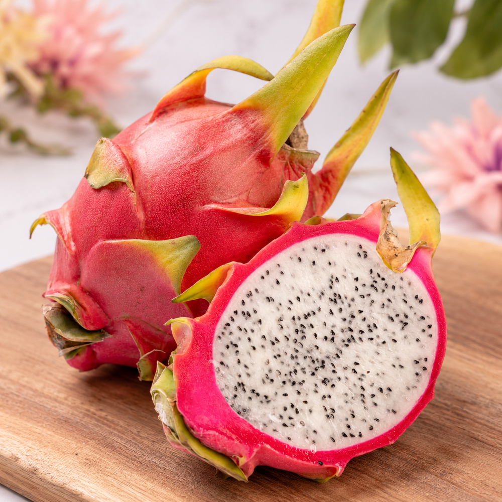 Pitaya de Guadeloupe à chair blanche — vue rapprochée