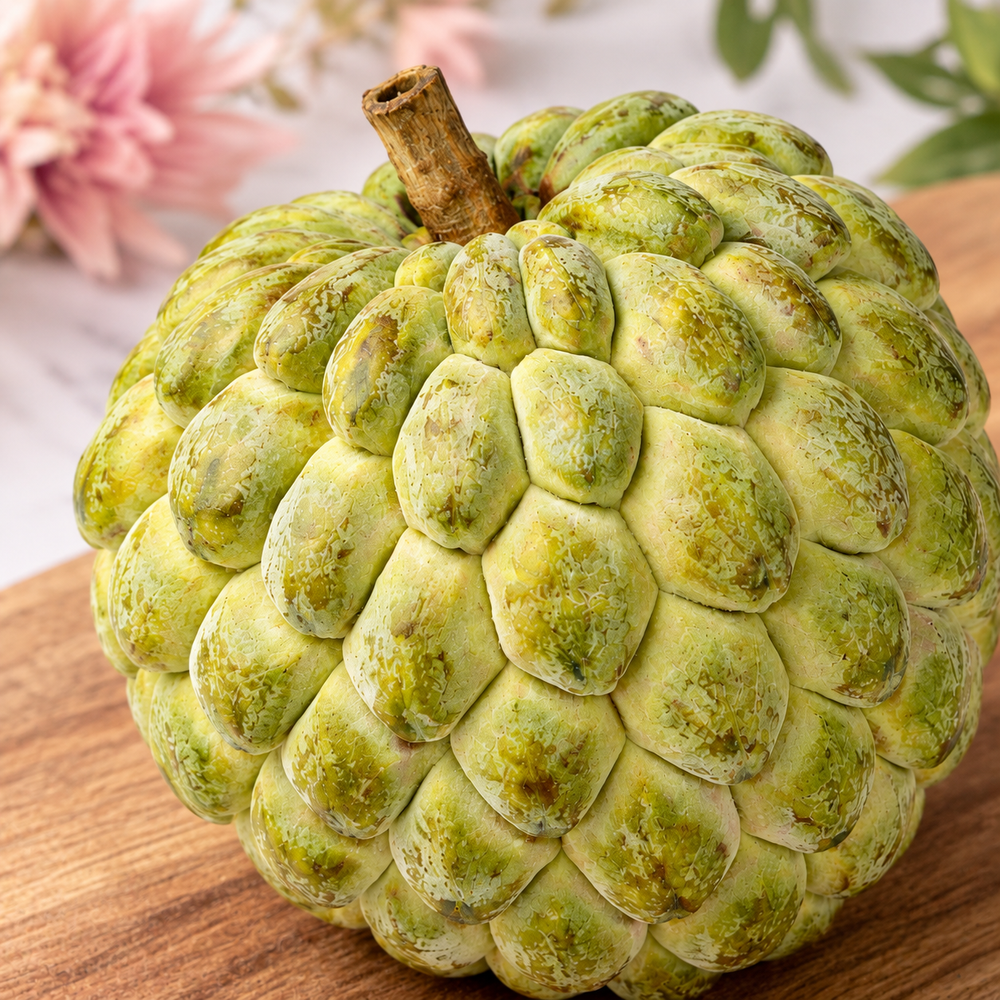 Pomme cannelle (Zatte) VERTE — vue rapprochée