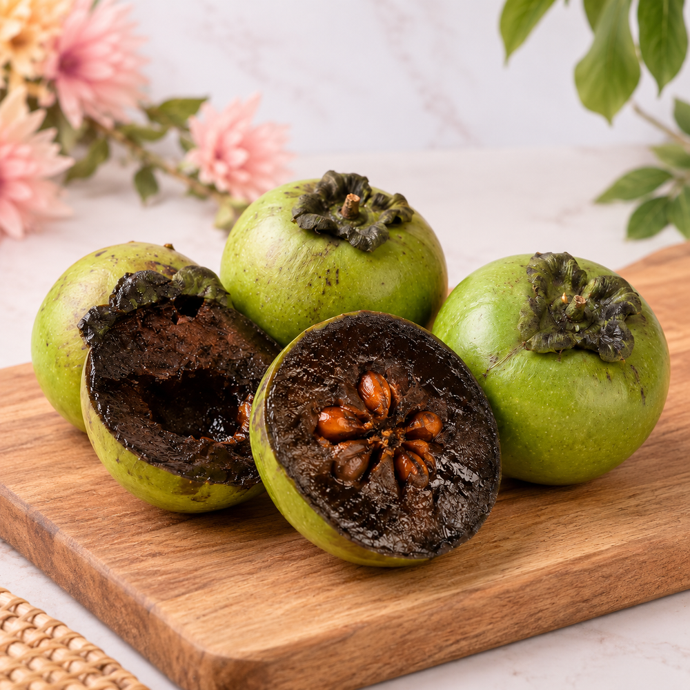 Sapote noire de L'Ile de La Reunion (Expedié vert) — mise en scène