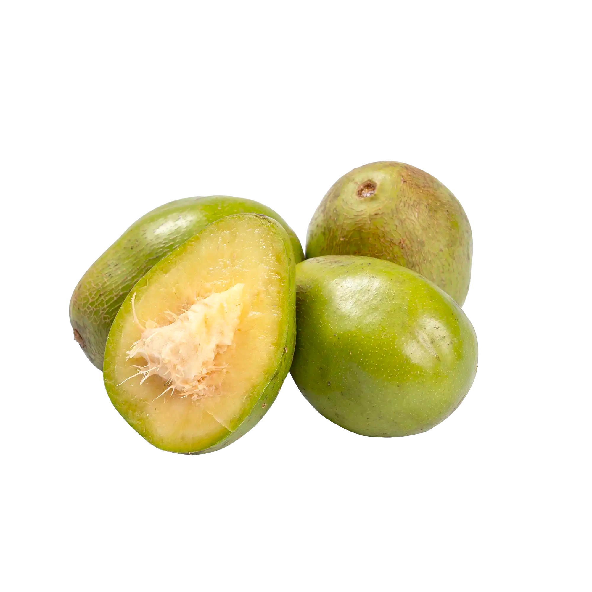 Prunes de Cythère de Guadeloupe, fruits verts acidulés à noyau fibreux